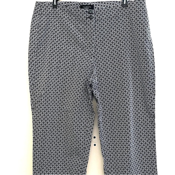 Talbots Heritage Black Geometric Crop Pants US 12 - Picture 5 of 8